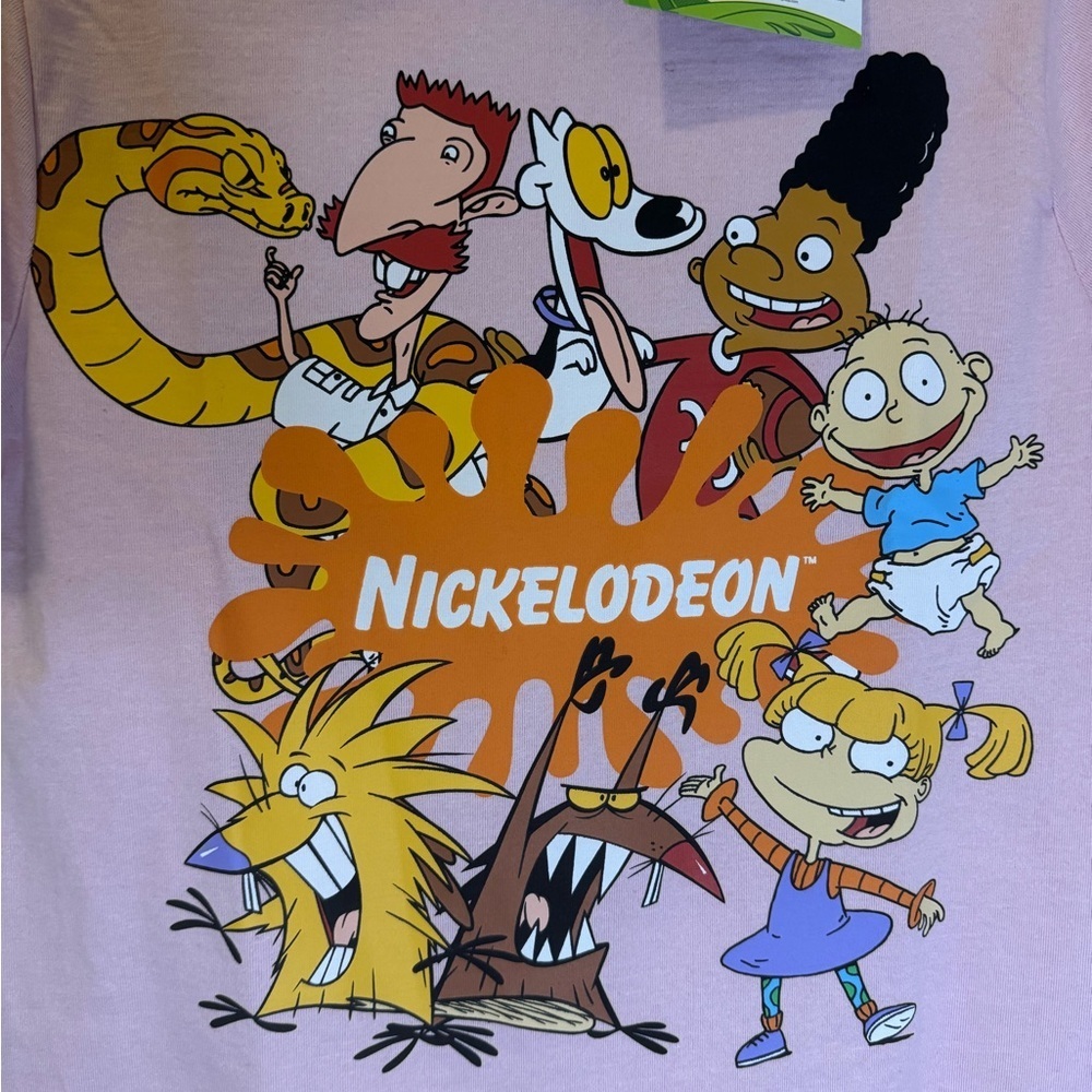 Nickelodeon Logo Tee in Pink and Green - Picture 3 of 4